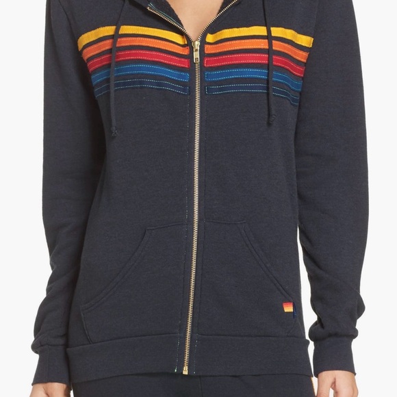Aviator Nation Women's Hoodie 5 stripe hoodie. Size s. Charcoal gray. - Picture 4 of 8